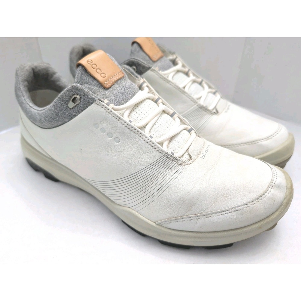 Ecco Biom Hybrid 3 GTX Gore Tex Cream Gray Spikeless Golf Shoes Women 40 US 9W
